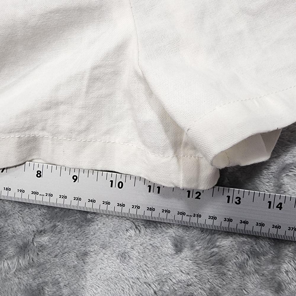 CI SONO Shorts Womens L White Paperbag Waist Belted Linen Blend Casual Summer - Picture 9 of 10